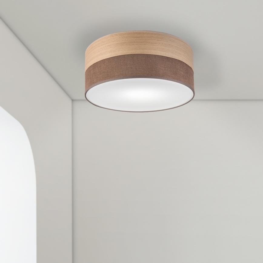 Φωτιστικό οροφής SIRJA WOOD 1xE27/15W/230V διάμετρος 35 cm καφέ/δρυς
