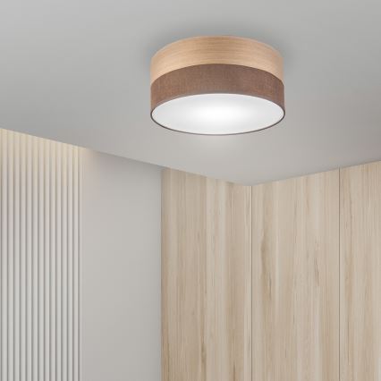 Φωτιστικό οροφής SIRJA WOOD 1xE27/15W/230V διάμετρος 35 cm καφέ/δρυς