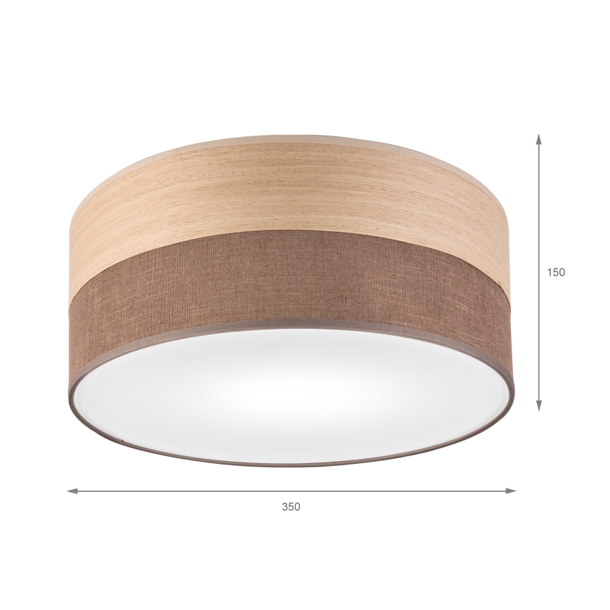 Φωτιστικό οροφής SIRJA WOOD 1xE27/15W/230V διάμετρος 35 cm καφέ/δρυς