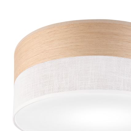 Φωτιστικό οροφής SIRJA WOOD 1xE27/15W/230V διάμετρος 35 cm λευκό/δρυς