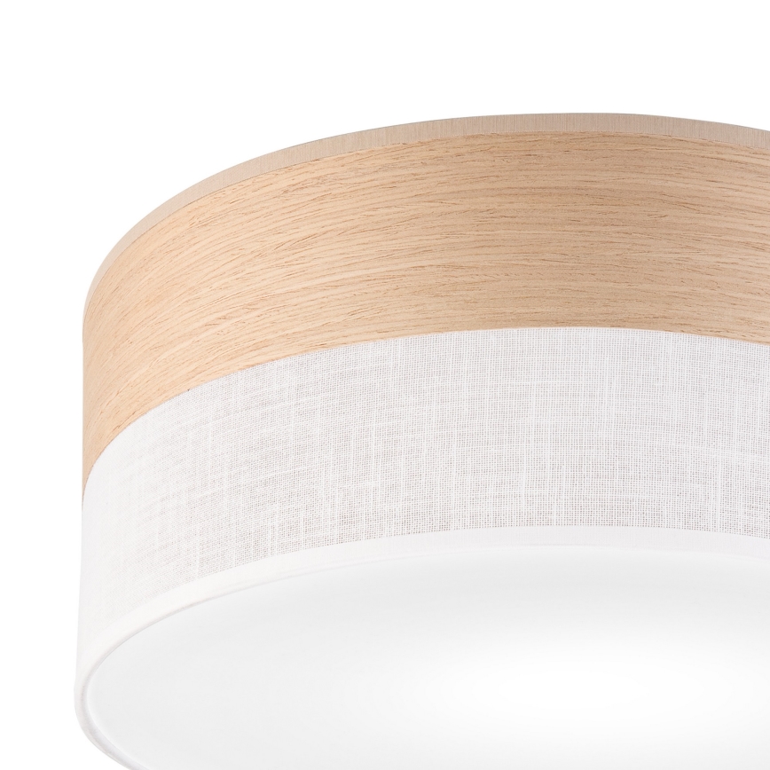 Φωτιστικό οροφής SIRJA WOOD 1xE27/15W/230V διάμετρος 35 cm λευκό/δρυς