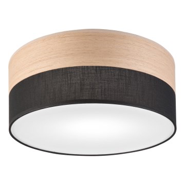 Φωτιστικό οροφής SIRJA WOOD 1xE27/15W/230V διάμετρος 35 cm μαύρο/δρυς