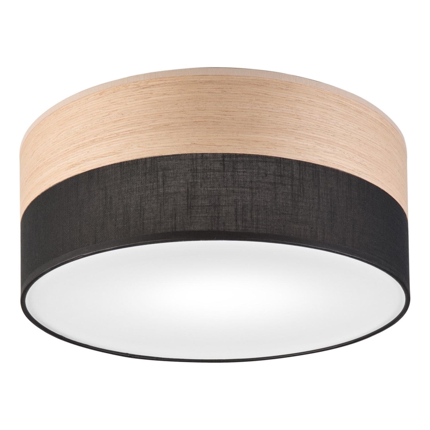Φωτιστικό οροφής SIRJA WOOD 1xE27/15W/230V διάμετρος 35 cm μαύρο/δρυς
