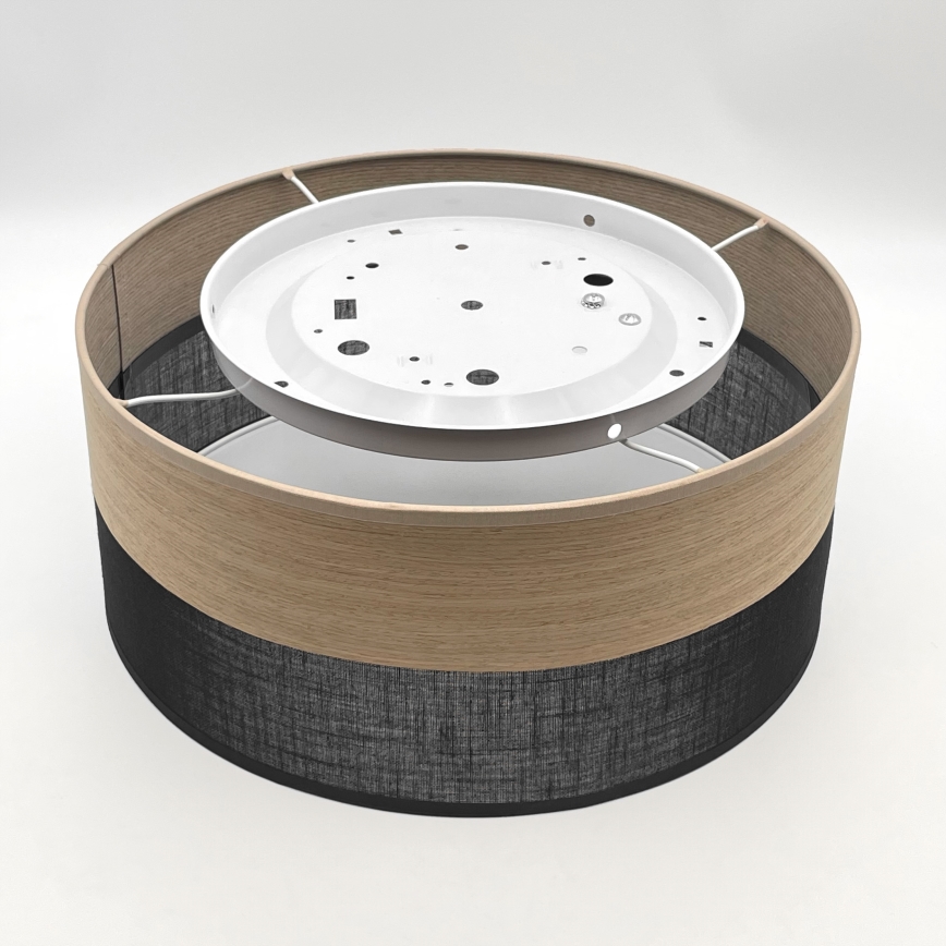Φωτιστικό οροφής SIRJA WOOD 1xE27/15W/230V διάμετρος 35 cm μαύρο/δρυς
