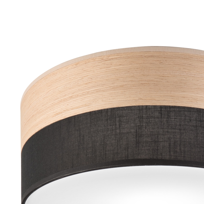 Φωτιστικό οροφής SIRJA WOOD 1xE27/15W/230V διάμετρος 35 cm μαύρο/δρυς