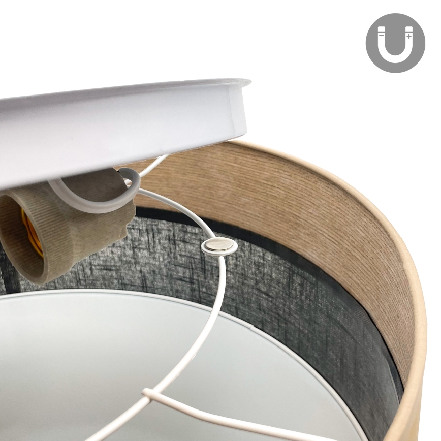 Φωτιστικό οροφής SIRJA WOOD 1xE27/15W/230V διάμετρος 35 cm μαύρο/δρυς