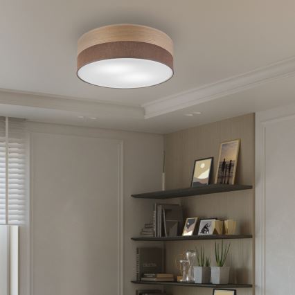 Φωτιστικό οροφής SIRJA WOOD 2xE27/15W/230V διάμετρος 45 cm καφέ/δρυς