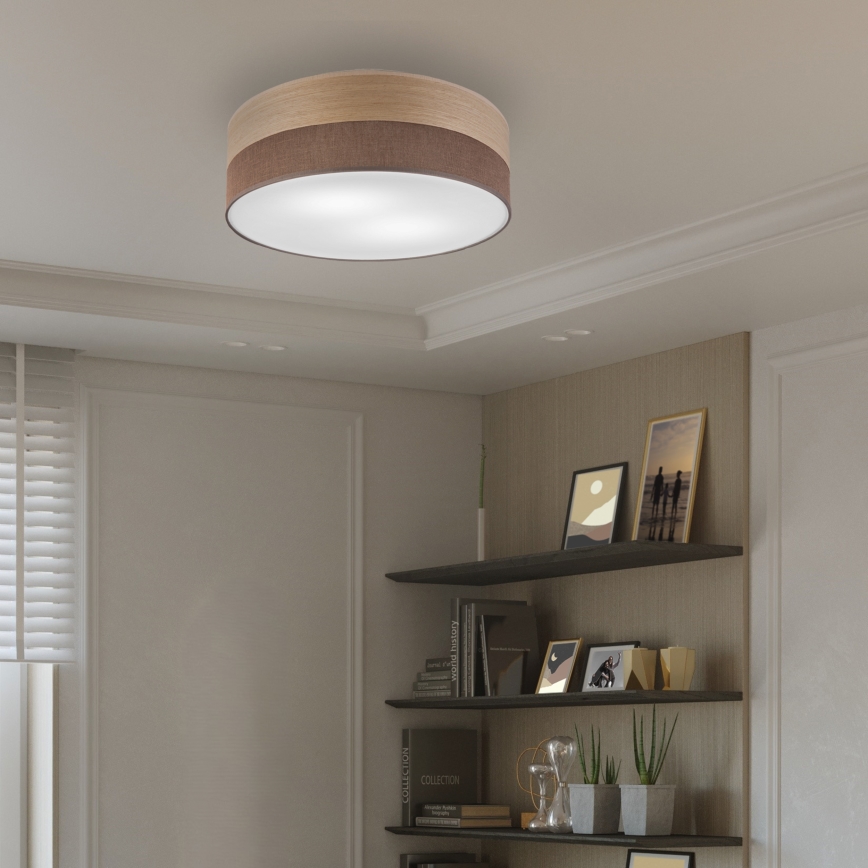 Φωτιστικό οροφής SIRJA WOOD 2xE27/15W/230V διάμετρος 45 cm καφέ/δρυς