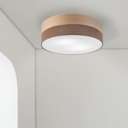 Φωτιστικό οροφής SIRJA WOOD 2xE27/15W/230V διάμετρος 45 cm καφέ/δρυς