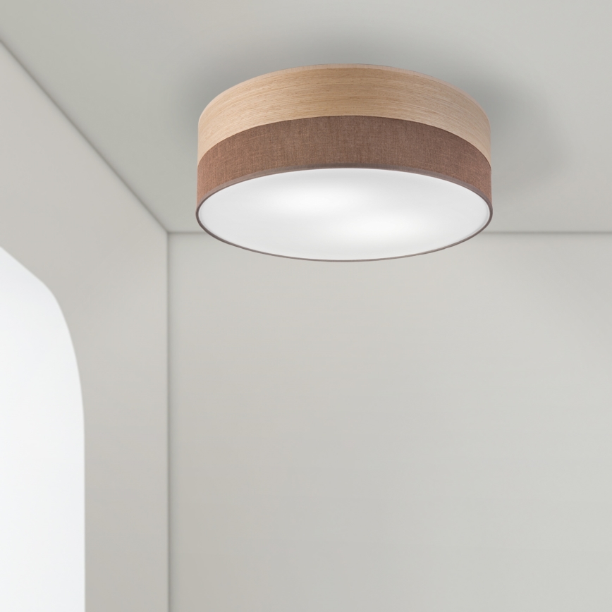 Φωτιστικό οροφής SIRJA WOOD 2xE27/15W/230V διάμετρος 45 cm καφέ/δρυς