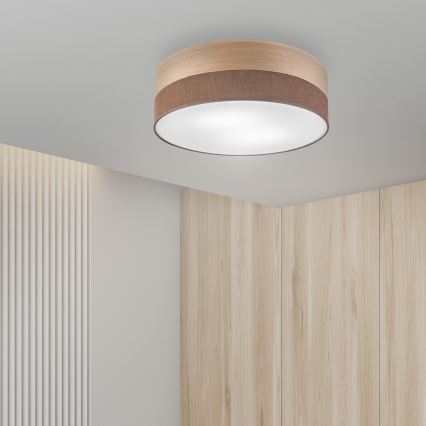 Φωτιστικό οροφής SIRJA WOOD 2xE27/15W/230V διάμετρος 45 cm καφέ/δρυς