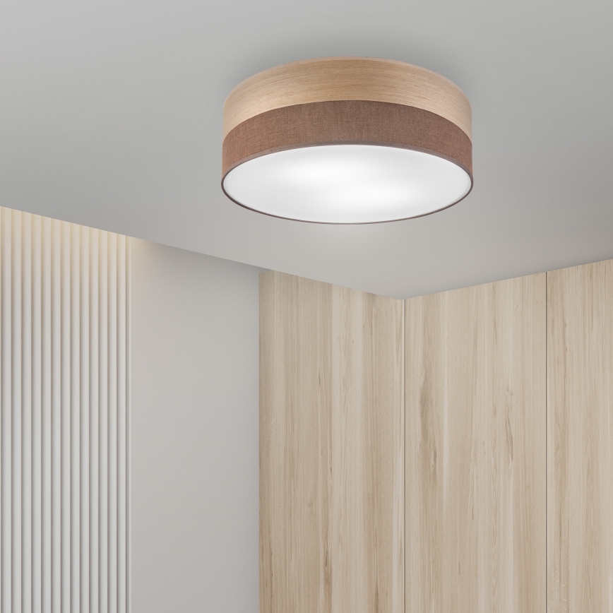 Φωτιστικό οροφής SIRJA WOOD 2xE27/15W/230V διάμετρος 45 cm καφέ/δρυς