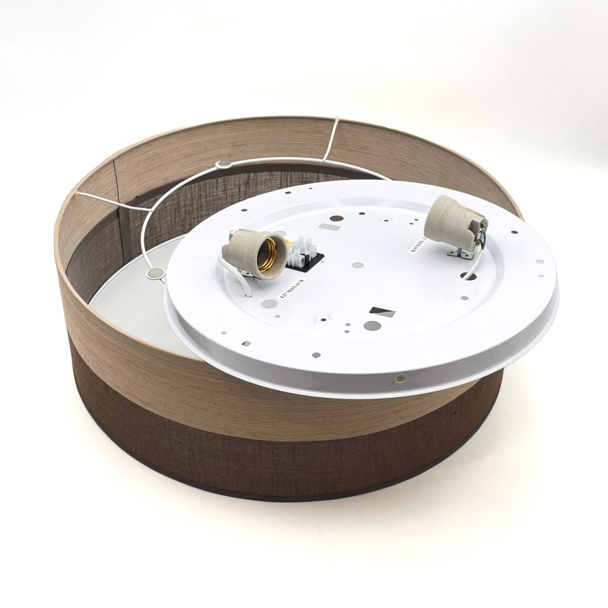 Φωτιστικό οροφής SIRJA WOOD 2xE27/15W/230V διάμετρος 45 cm καφέ/δρυς