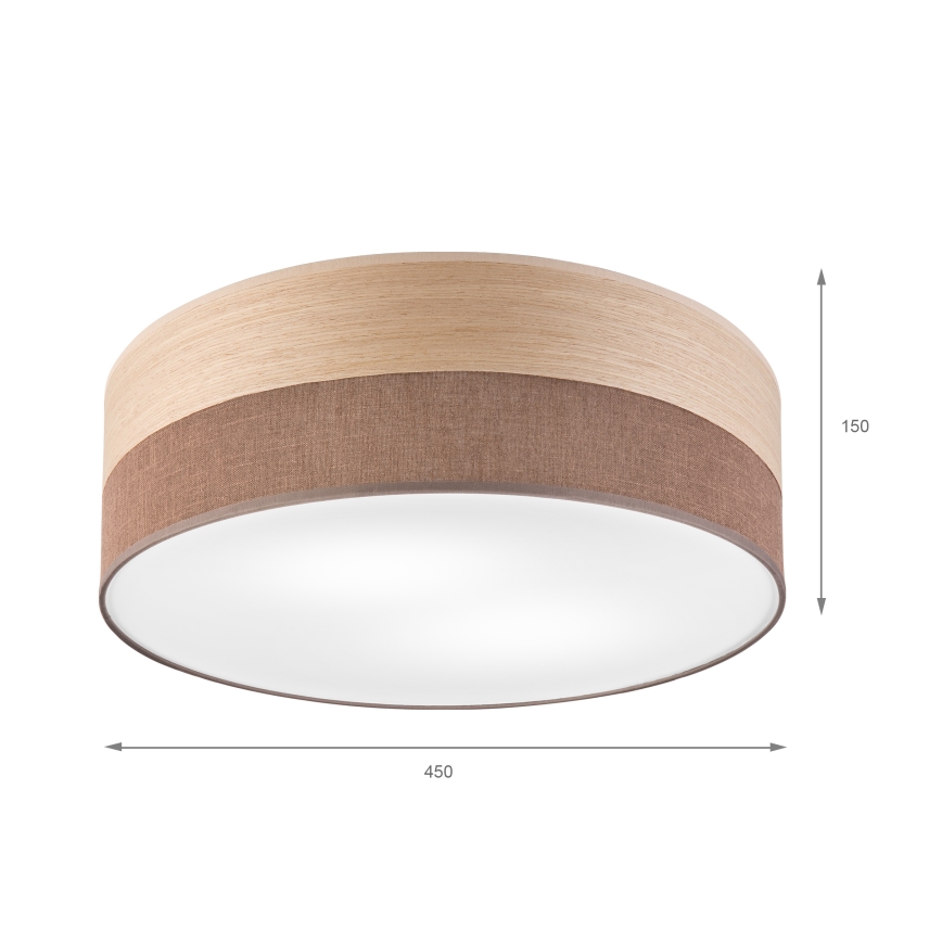 Φωτιστικό οροφής SIRJA WOOD 2xE27/15W/230V διάμετρος 45 cm καφέ/δρυς