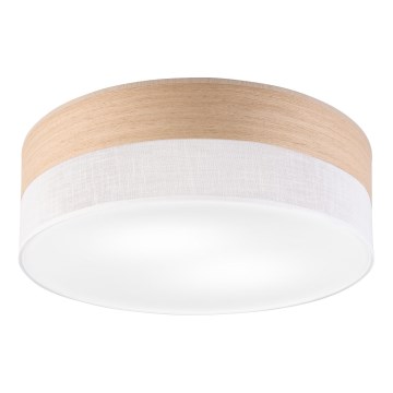 Φωτιστικό οροφής SIRJA WOOD 2xE27/15W/230V διάμετρος 45 cm λευκό/δρυς