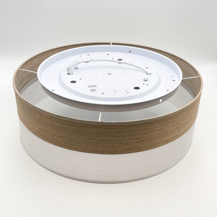 Φωτιστικό οροφής SIRJA WOOD 2xE27/15W/230V διάμετρος 45 cm λευκό/δρυς