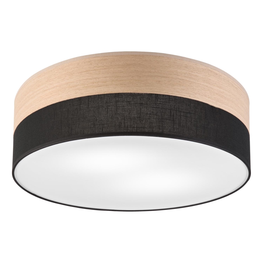 Φωτιστικό οροφής SIRJA WOOD 2xE27/15W/230V διάμετρος 45 cm μαύρο/δρυς