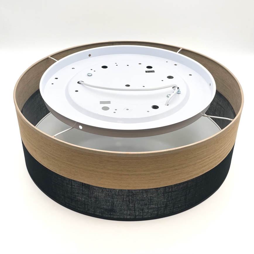 Φωτιστικό οροφής SIRJA WOOD 2xE27/15W/230V διάμετρος 45 cm μαύρο/δρυς