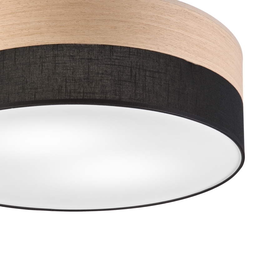 Φωτιστικό οροφής SIRJA WOOD 2xE27/15W/230V διάμετρος 45 cm μαύρο/δρυς