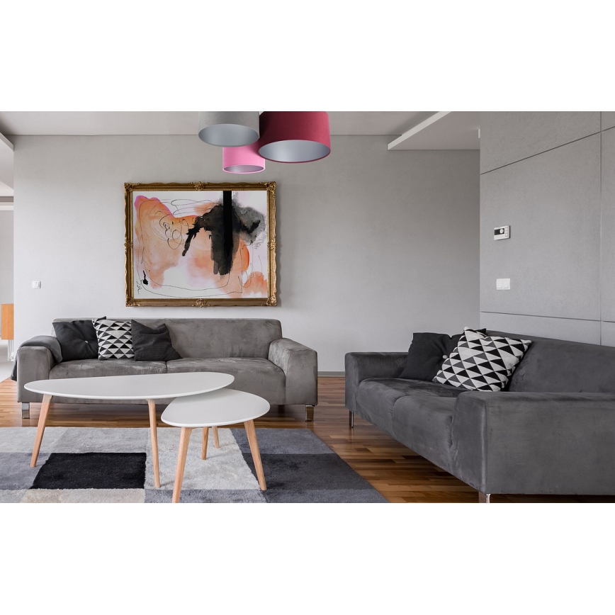 Φωτιστικό οροφής SPACE 3xE27/60W/230V κόκκινο/γκρι/ροζ