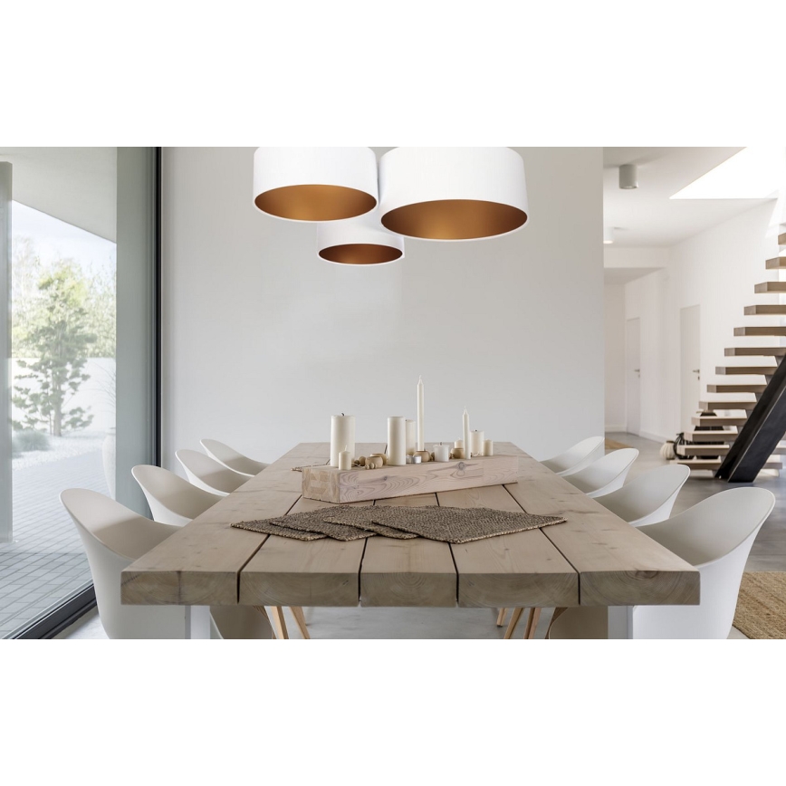 Φωτιστικό οροφής SPACE 3xE27/60W/230V λευκό/χρυσαφί