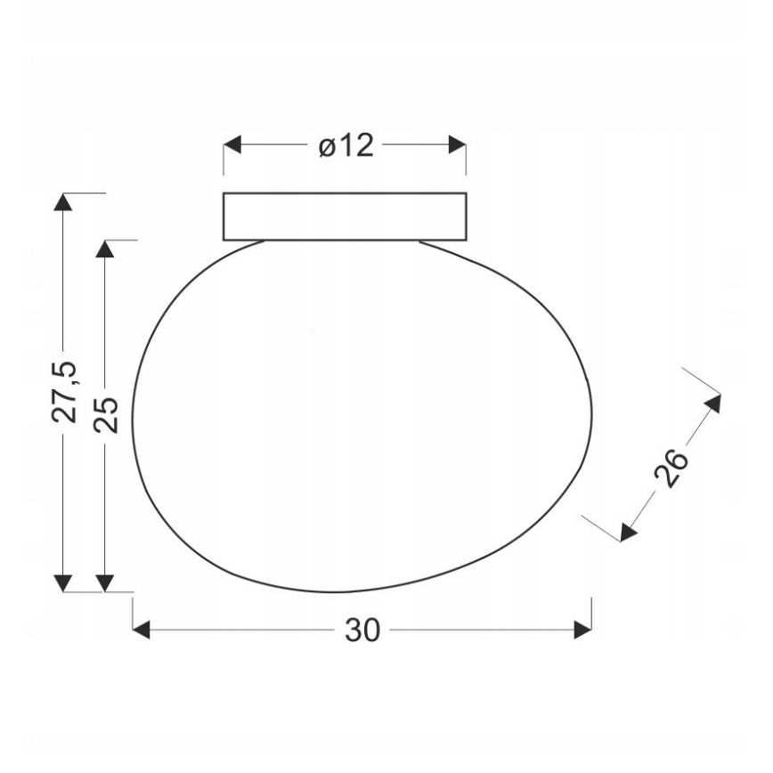 Φωτιστικό οροφής STONES 1xE27/40W/230V διάμετρος 30 cm