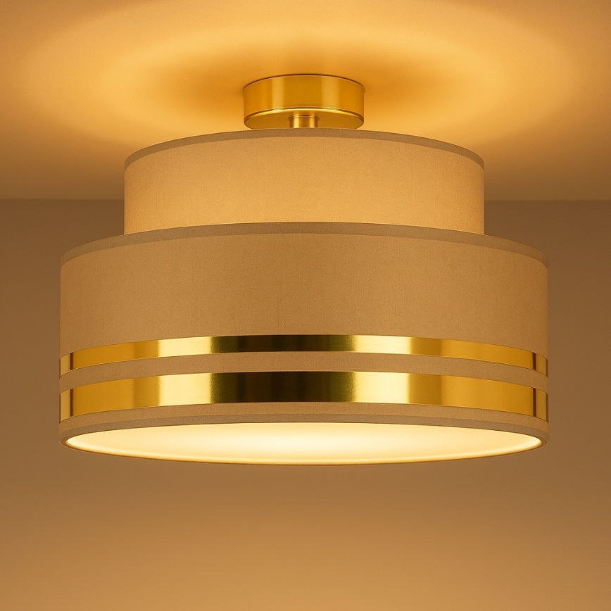 Φωτιστικό οροφής TAMI 1xE27/60W/230V διάμετρος 40 cm καφέ/χρυσό