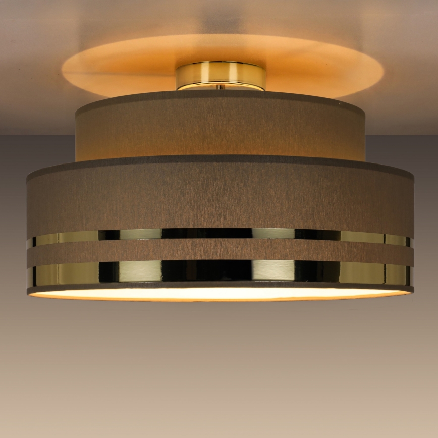 Φωτιστικό οροφής TAMI 1xE27/60W/230V διάμετρος 40 cm καφέ/χρυσό