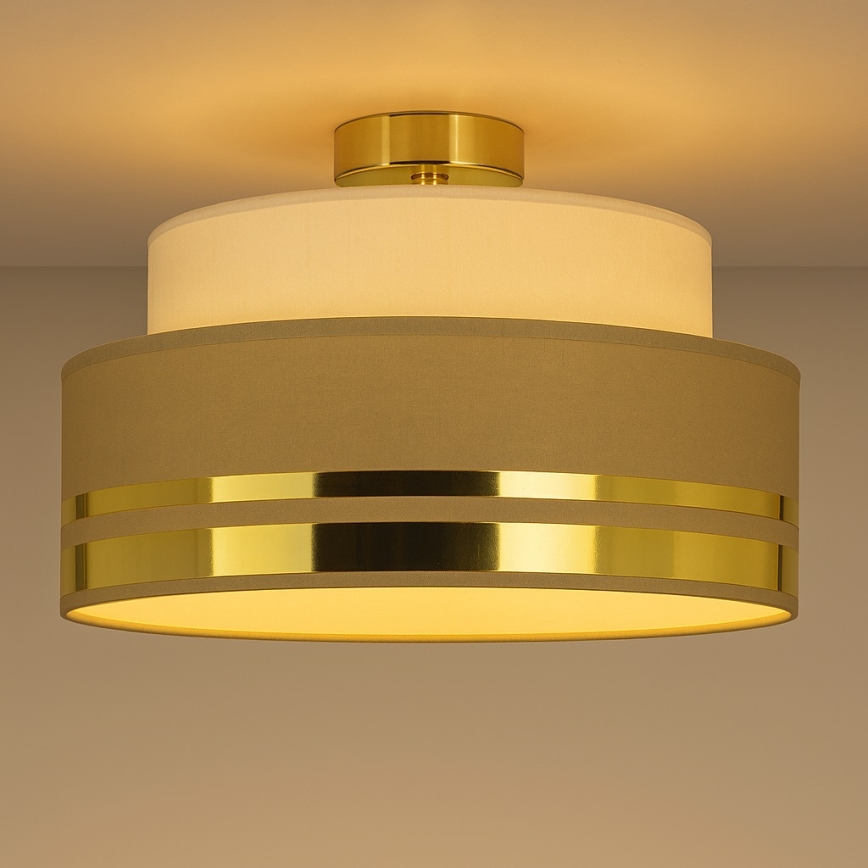 Φωτιστικό οροφής TAMI 1xE27/60W/230V διάμετρος 40 cm μπεζ/καφέ/χρυσό