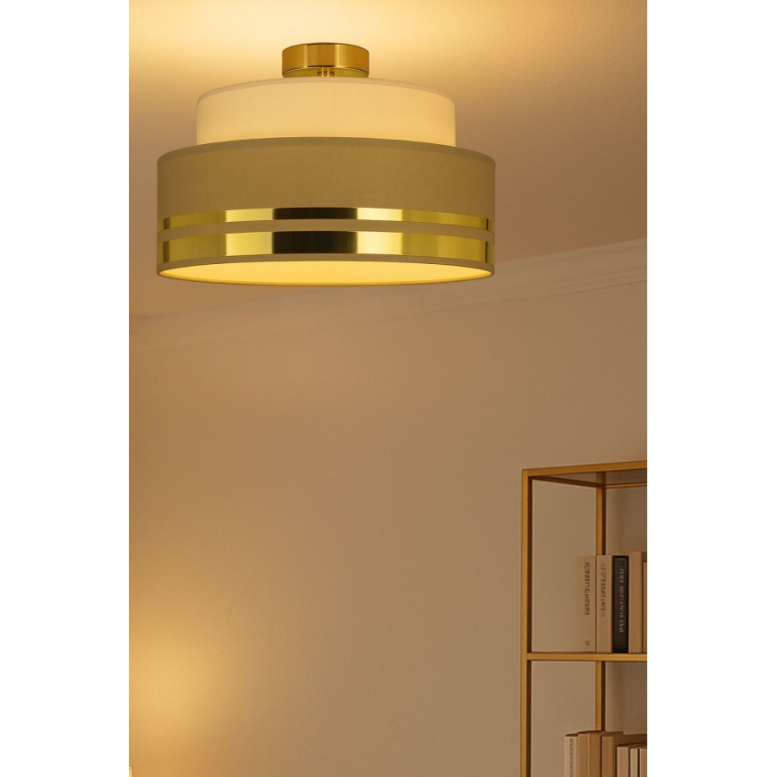 Φωτιστικό οροφής TAMI 1xE27/60W/230V μπεζ/καφέ/χρυσό