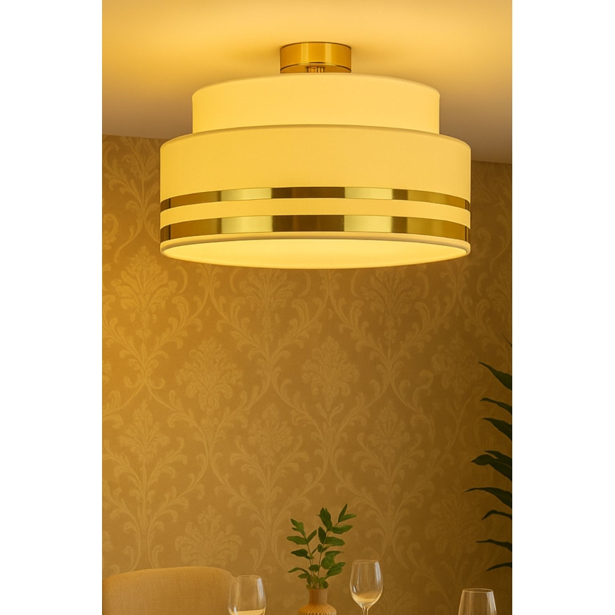 Φωτιστικό οροφής TAMI 1xE27/60W/230V μπεζ/χρυσό