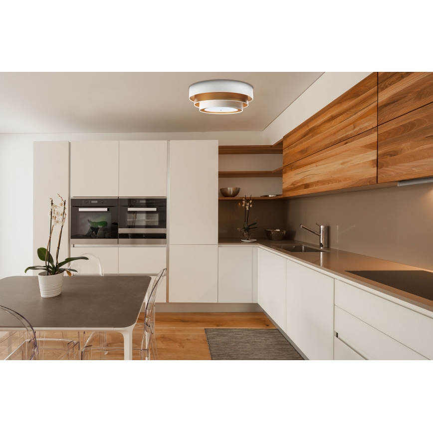 Φωτιστικό οροφής TRINITI 2xE27/60W/230V λευκό/χρυσό