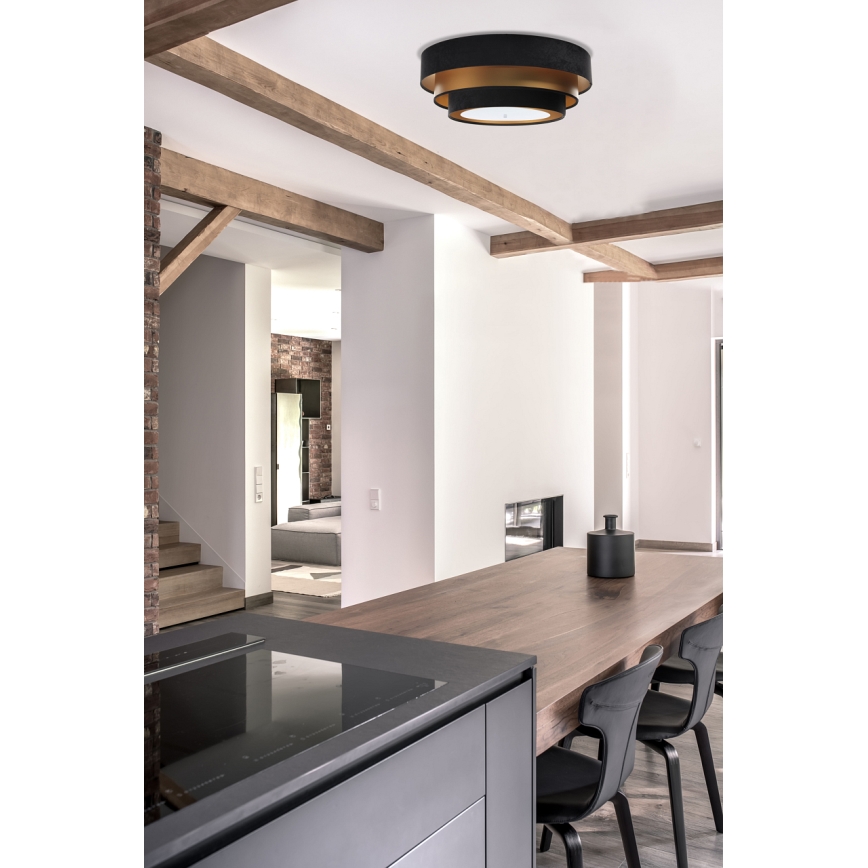 Φωτιστικό οροφής TRINITI 2xE27/60W/230V μαύρο/χρυσό