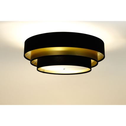 Φωτιστικό οροφής TRINITI 2xE27/60W/230V μαύρο/χρυσό