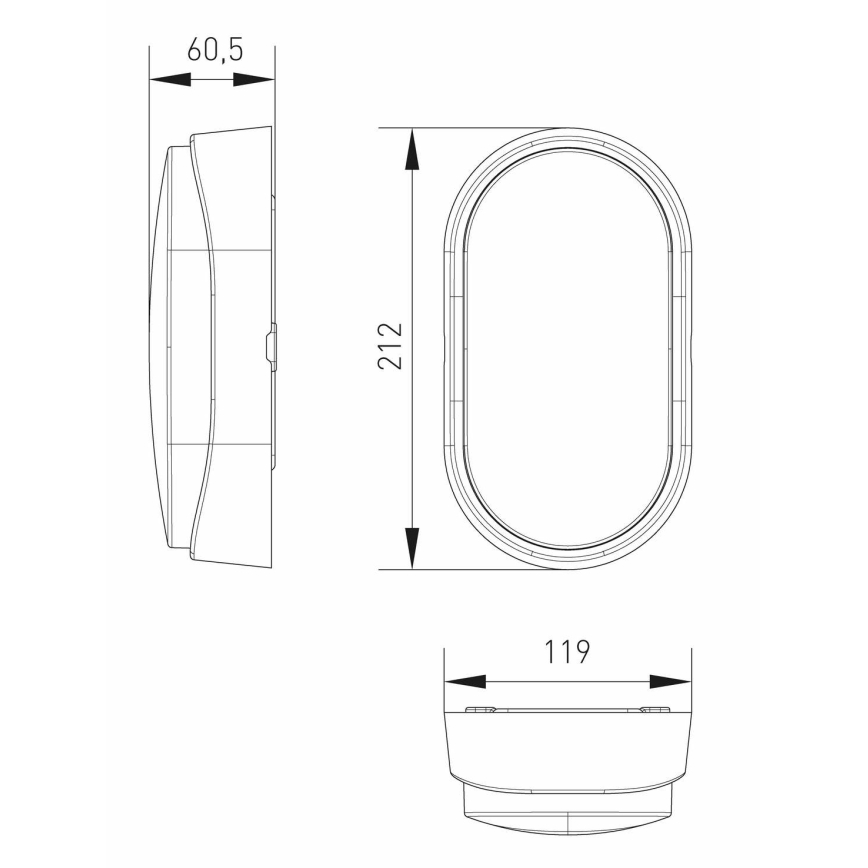 Φωτιστικό οροφής εξωτερικού χώρου LED LED/14W/230V IP54 μαύρο