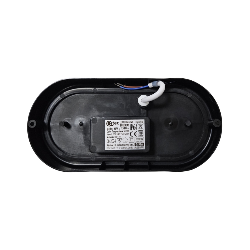 Φωτιστικό οροφής εξωτερικού χώρου LED LED/15W/230V 4200K 20x9,8 cm IP64 μαύρο
