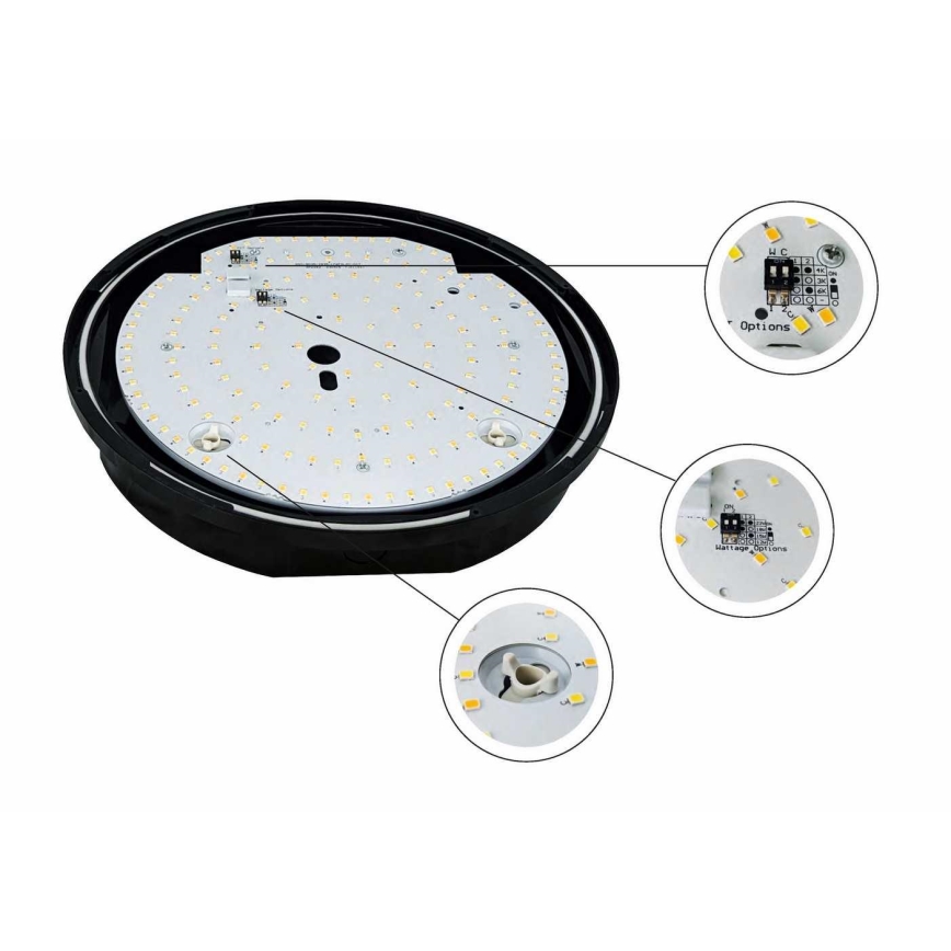Φωτιστικό οροφής LED Dimmable εξωτερικού χώρου STROPY LED/12/15/18/22W/230V 3000/4000/6000K IP65 μαύρο
