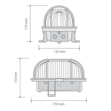 Φωτιστικό οροφής εξωτερικού χώρου OVAL 1xE27/60W/230V IP44 καφέ