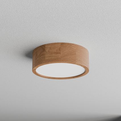 Φωτιστικό οροφής με αισθητήρα CLEO, 2xE27/24W/230V, Ø 27,5 εκ., φινίρισμα δρυός