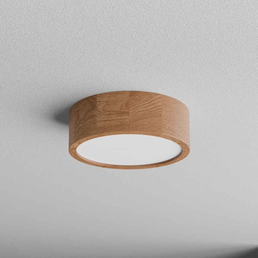 Φωτιστικό οροφής με αισθητήρα CLEO, 2xE27/24W/230V, Ø 27,5 εκ., φινίρισμα δρυός