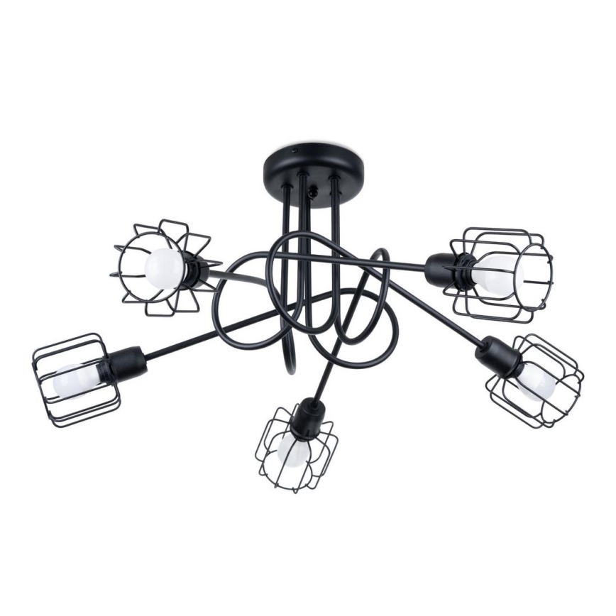 Φωτιστικό οροφής με βραχίονα BELUCI 5xE14/40W/230V μαύρο
