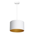 Φωτιστικό οροφής με καλώδιο ARDEN 1xE27/60W/230V διάμ. 25 εκ. λευκό/χρυσό