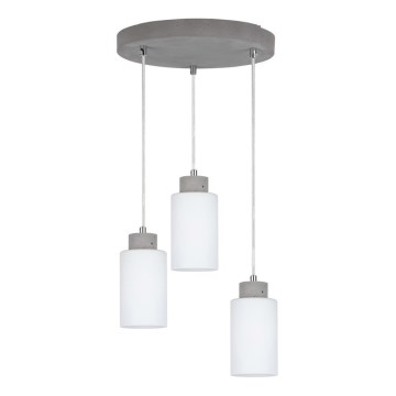 Φωτιστικό οροφής με καλώδιο KARLA 3xE27/60W/230V σκυρόδεμα