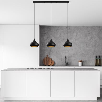 Φωτιστικό οροφής με καλώδιο MUBA 3xE27/40W/230V μαύρο