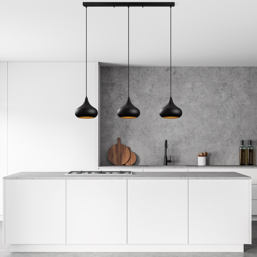Φωτιστικό οροφής με καλώδιο MUBA 3xE27/40W/230V μαύρο