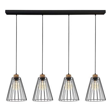 Φωτιστικό οροφής με καλώδιο ORAZIO 4xE27/60W/230V δρυς