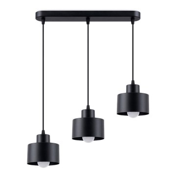 Φωτιστικό οροφής με καλώδιο SAVAR 3xE27/60W/230V μαύρο
