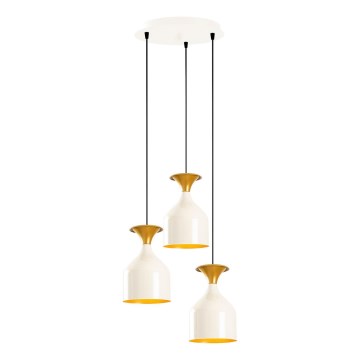 Φωτιστικό οροφής με καλώδιο SIVANI 3xE27/40W/230V λευκό/χάλκινο