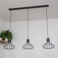 Φωτιστικό οροφής με καλώδιο SOLANO 3xE27/15W/230V μαύρο/γυαλιστερό χρώμιο