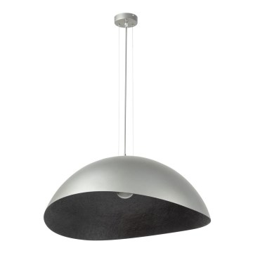 Φωτιστικό οροφής με καλώδιο SOLARIS 1xE27/60W/230V διάμ. 48 εκ. ασημί/μαύρο